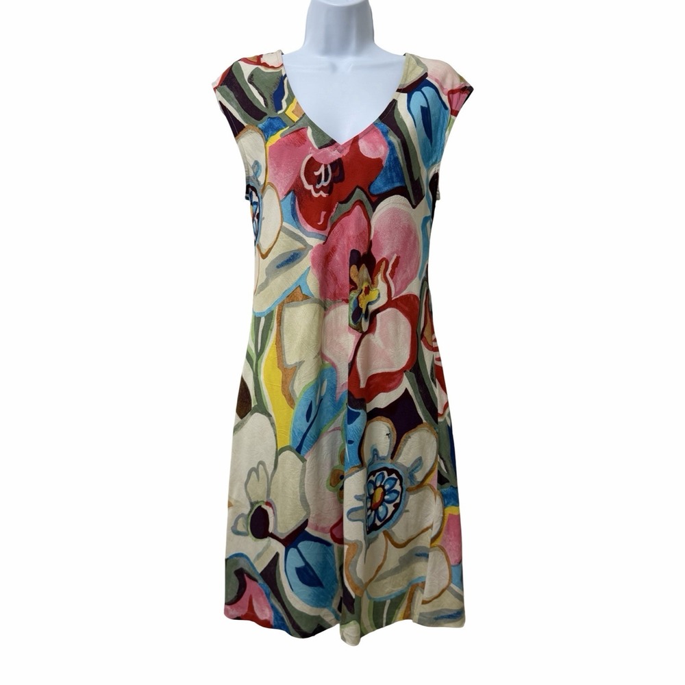 Jams World Sherry Tavern Floral Mini Cap Sleeve Dress Size XS Hawaiian Tropical